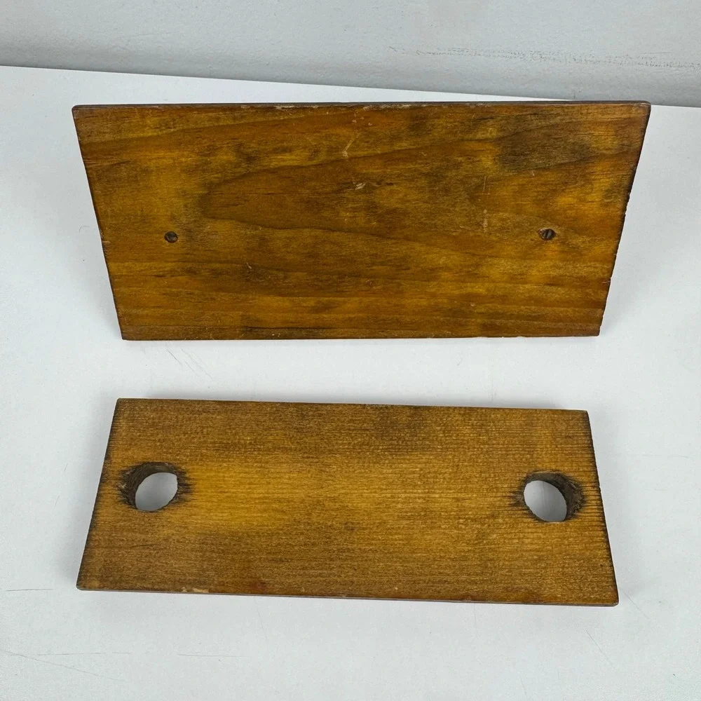 Vintage Wooden Napkin Holder Weighted Two Post Rustic Farmhouse Kitchen Decor‎